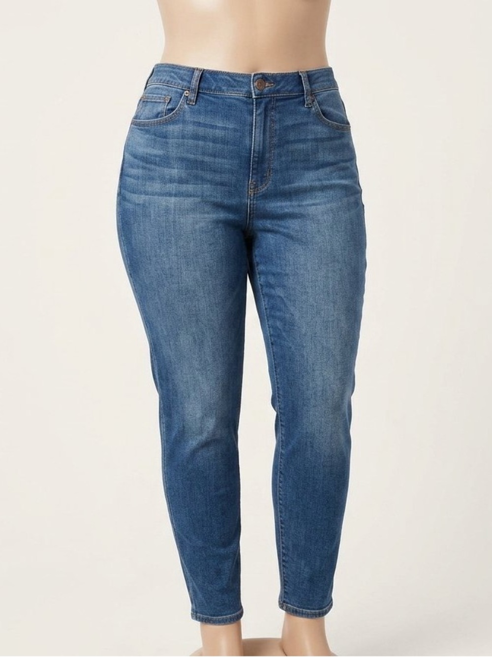 High-Rise Classic Blue Women's Jeans - Slim Taper